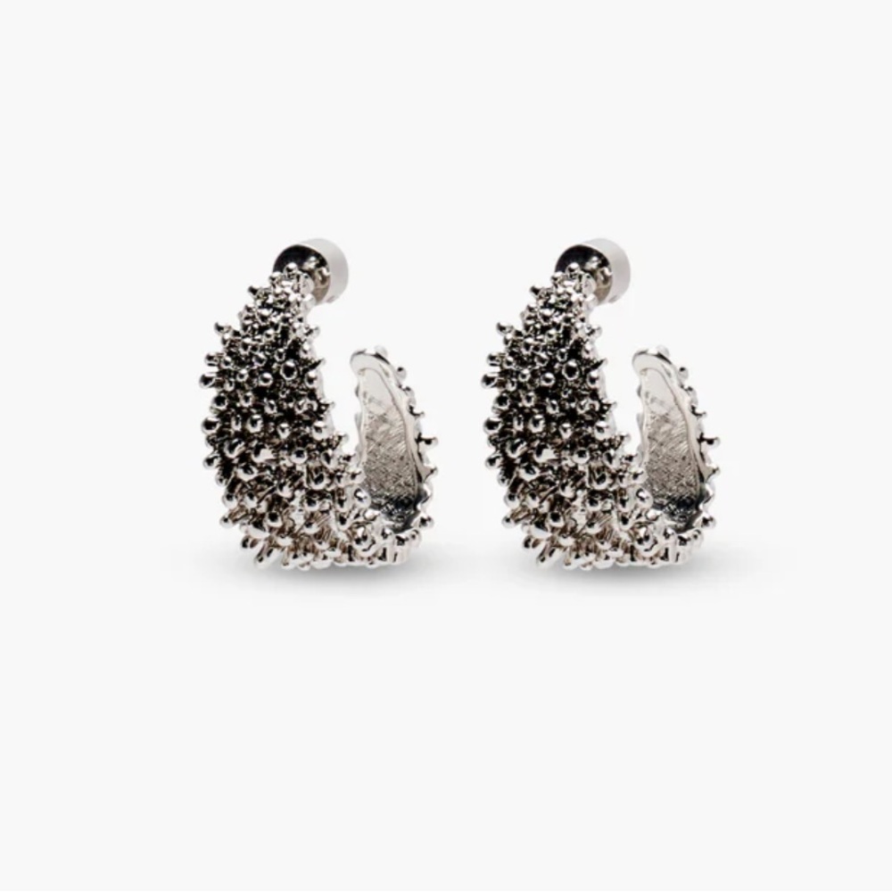 Altuzarra Textured Hoop Silver Earrings